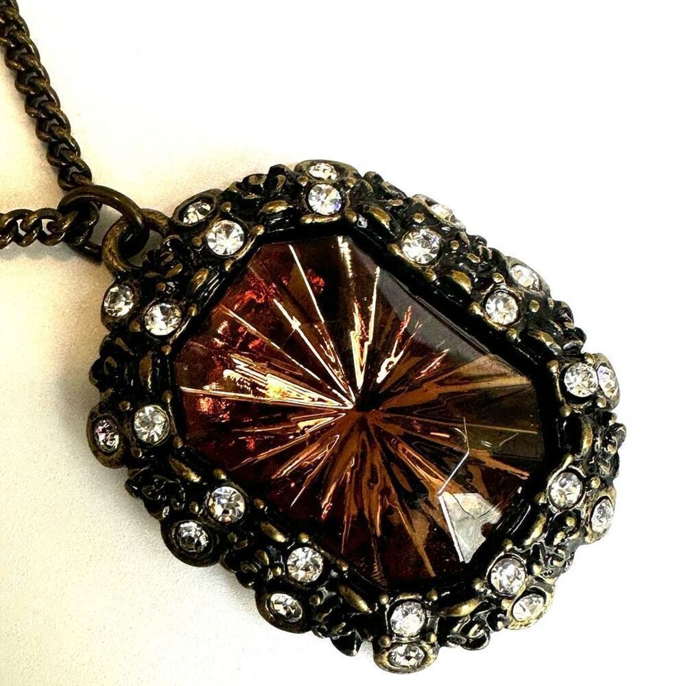 Avon Smokey Topaz Color Pendant Necklace - Picture 2 of 9